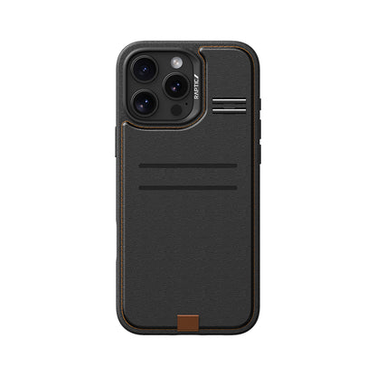 Apple iPhone 16 Pro Max Kılıf M-safe Şarj Özellikli Raptic Slim Wallet Serisi Deri Görünümlü Kartlıklı Standlı Kapak Siyah