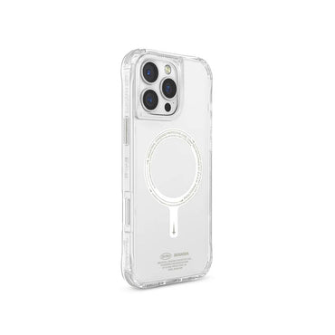 Apple iPhone 16 Pro Max Kılıf M-safe Şarj Özellikli Şeffaf Airbag Tasarımlı Skinarma Saido Nightglow Kapak Şeffaf
