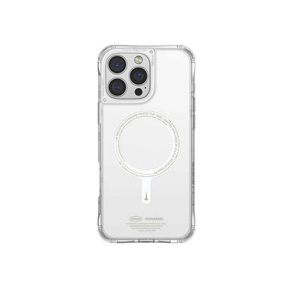 Apple iPhone 16 Pro Max Kılıf M-safe Şarj Özellikli Şeffaf Airbag Tasarımlı Skinarma Saido Nightglow Kapak Şeffaf