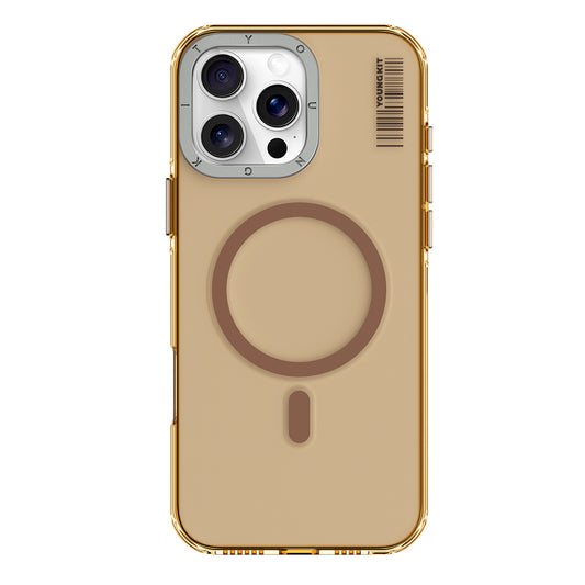 Apple iPhone 16 Pro Max Case M-safe Charging Transparent Youngkit Crystal Shield Series Cover Gold 