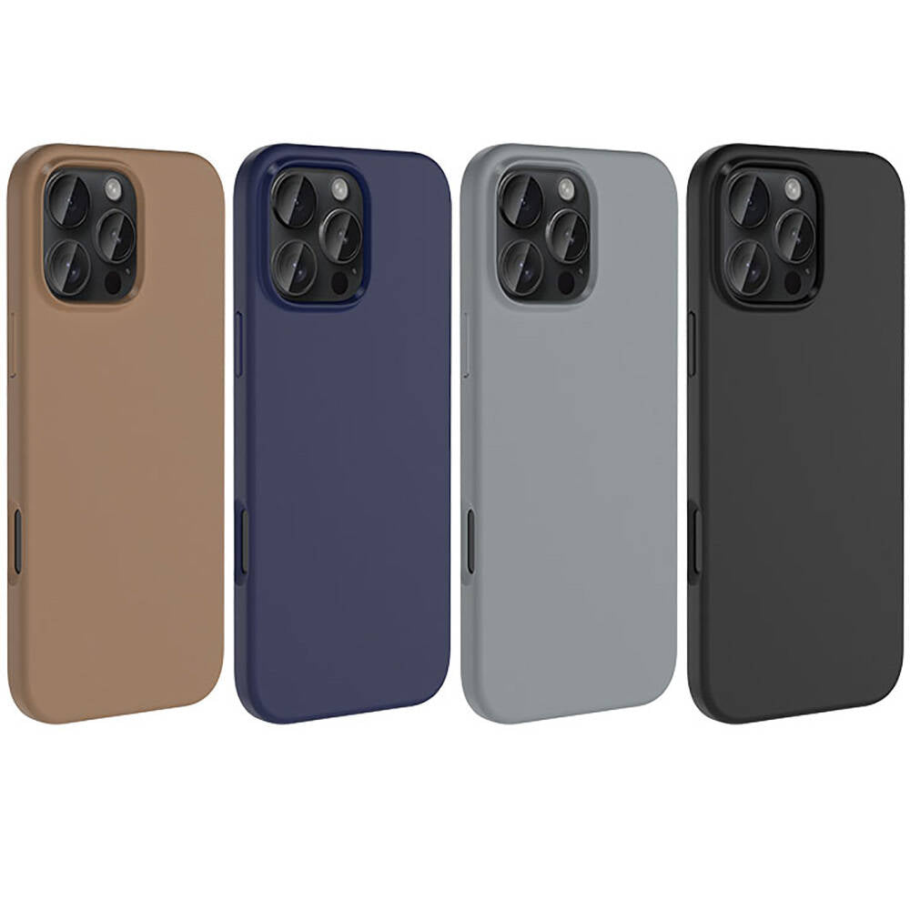 Apple iPhone 16 Pro Max Kılıf M-safe Şarj Özellikli Sıvı Teknolojili Silinebilir Sert Zore Kivi Kapak Natürel Titanyum