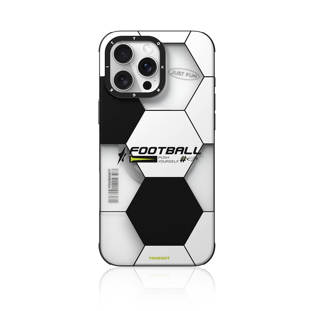 Apple iPhone 16 Pro Max Kılıf M-safe Şarj Özellikli Spor Tasarımlı Youngkit Dynamic Serisi Kapak Beyaz-Siyah