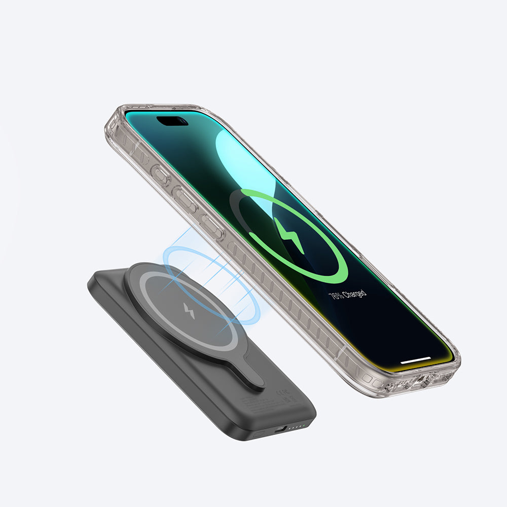 Apple iPhone 16 Pro Max Kılıf M-safe Şarj Özellikli Standlı Amazingthing Titan Pro Plus Kapak Gri