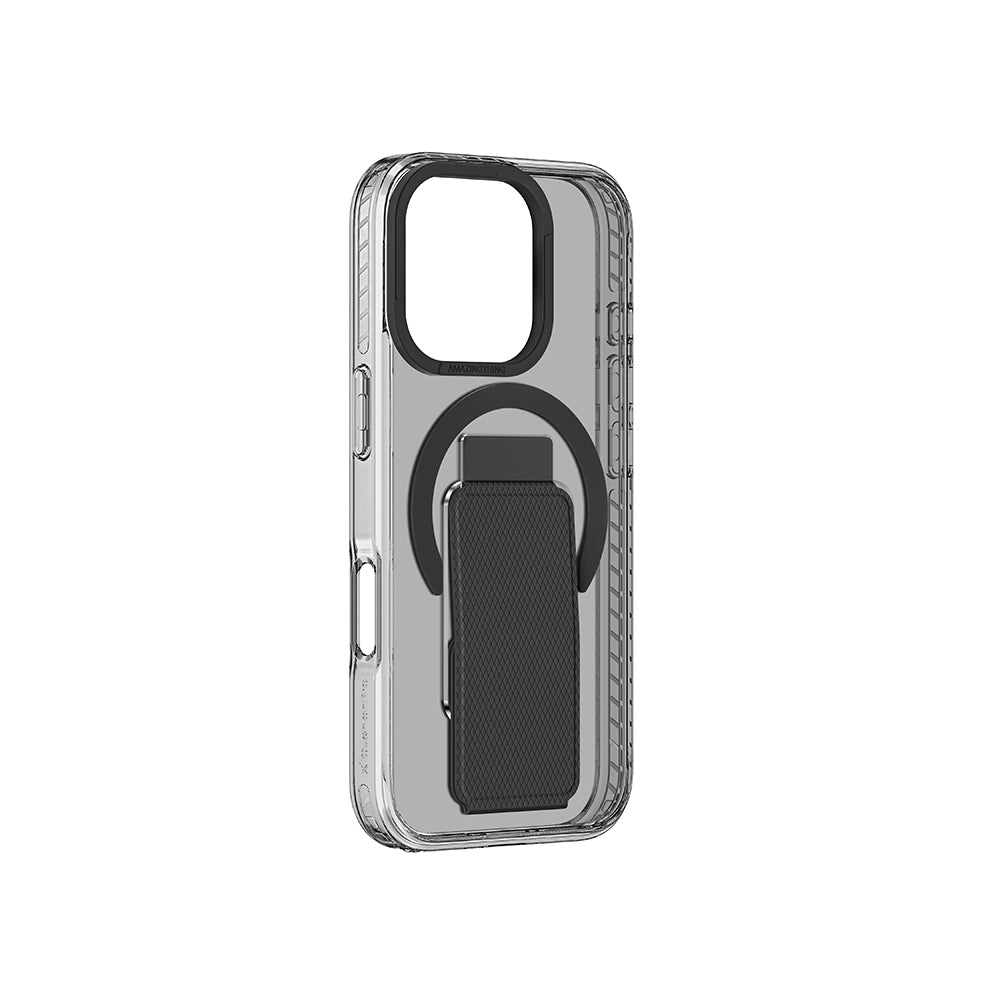 Apple iPhone 16 Pro Max Kılıf M-safe Şarj Özellikli Standlı Amazingthing Titan Pro Plus Kapak Siyah
