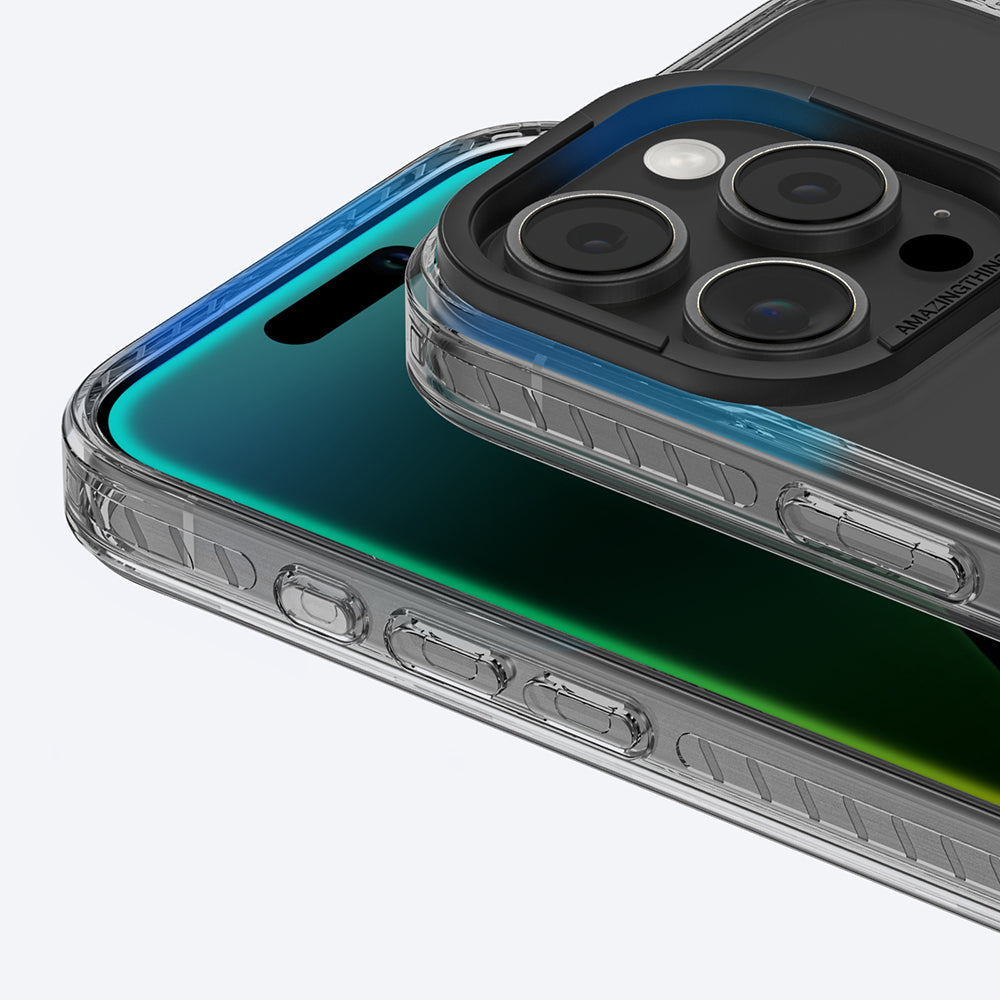 Apple iPhone 16 Pro Max Kılıf M-safe Şarj Özellikli Standlı Amazingthing Titan Pro Plus Kapak Siyah