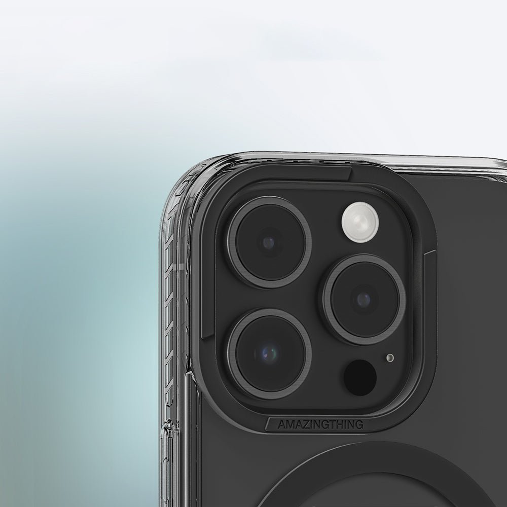 Apple iPhone 16 Pro Max Kılıf M-safe Şarj Özellikli Standlı Amazingthing Titan Pro Plus Kapak Siyah