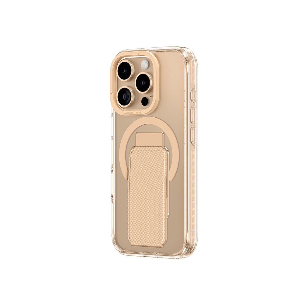 Apple iPhone 16 Pro Max Kılıf M-safe Şarj Özellikli Standlı Amazingthing Titan Pro Plus Kapak Siyah