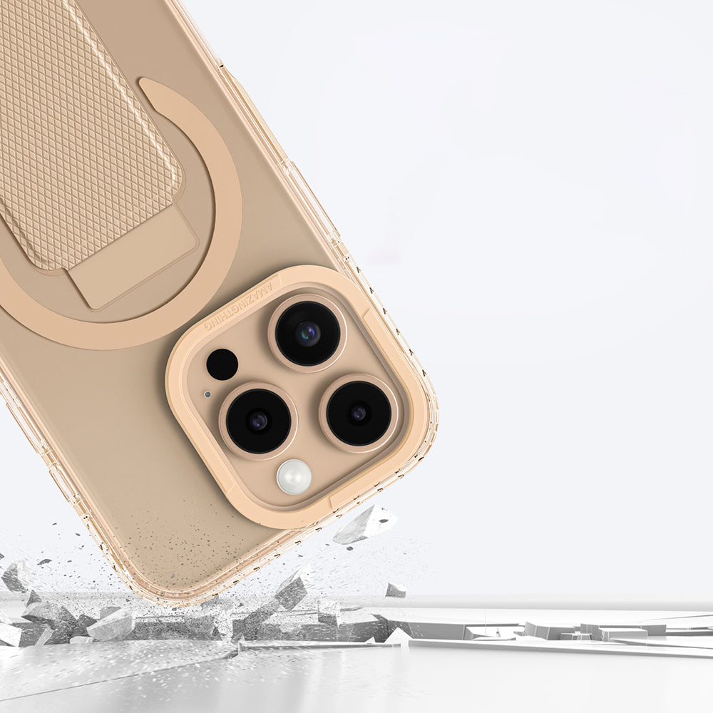 Apple iPhone 16 Pro Max Kılıf M-safe Şarj Özellikli Standlı Amazingthing Titan Pro Plus Kapak Siyah
