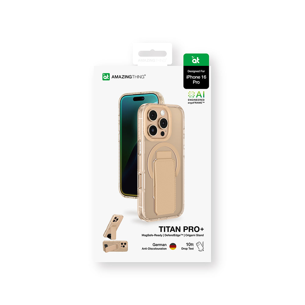 Apple iPhone 16 Pro Max Kılıf M-safe Şarj Özellikli Standlı Amazingthing Titan Pro Plus Kapak Siyah