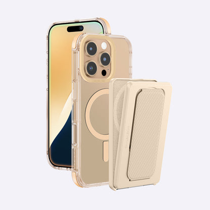 Apple iPhone 16 Pro Max Kılıf M-safe Şarj Özellikli Standlı Set Amazingthing Omni Adventure Serisi Kapak Rose Gold