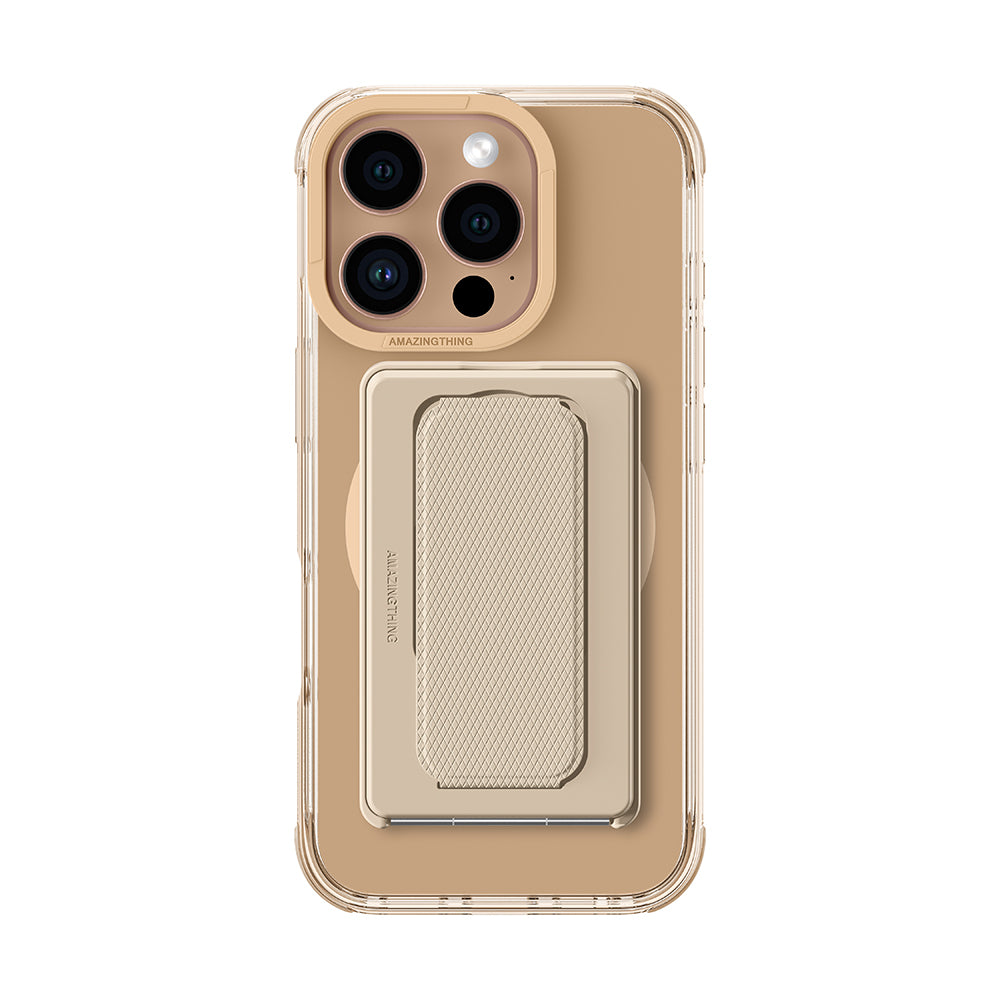Apple iPhone 16 Pro Max Kılıf M-safe Şarj Özellikli Standlı Set Amazingthing Omni Adventure Serisi Kapak Rose Gold