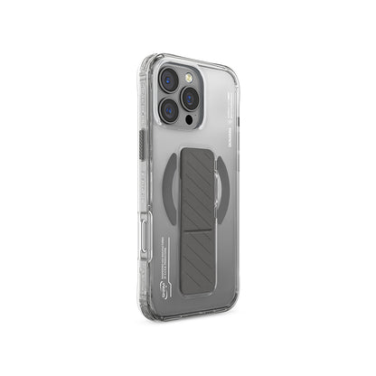 Apple iPhone 16 Pro Max Kılıf M-safe Şarj Özellikli Teknoloji Desenli Standlı Skinarma Axon Kapak Siyah