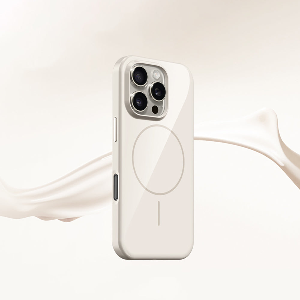 Apple iPhone 16 Pro Max Kılıf M-safe Şarj Özellikli Wlons Frego Kapak Krem