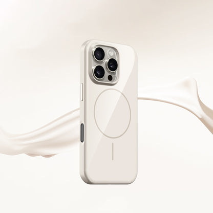 Apple iPhone 16 Pro Max Kılıf M-safe Şarj Özellikli Wlons Frego Kapak Krem