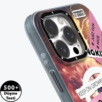 Apple iPhone 16 Pro Max Kılıf M-safe Şarj Özellikli Youngkit A-City Serisi Kapak Pembe