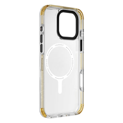 Apple iPhone 16 Pro Max Kılıf M-safe Şarj Özellikli YoungKit Crystal Color Serisi Kapak Sarı