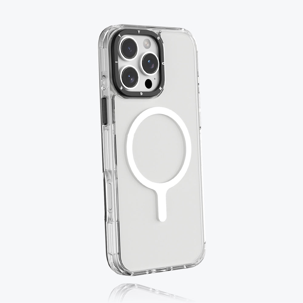 Apple iPhone 16 Pro Max Kılıf M-safe Şarj Özellikli YoungKit Crystal Color Serisi Kapak Sarı