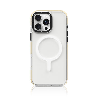 Apple iPhone 16 Pro Max Kılıf M-safe Şarj Özellikli YoungKit Crystal Color Serisi Kapak Sarı