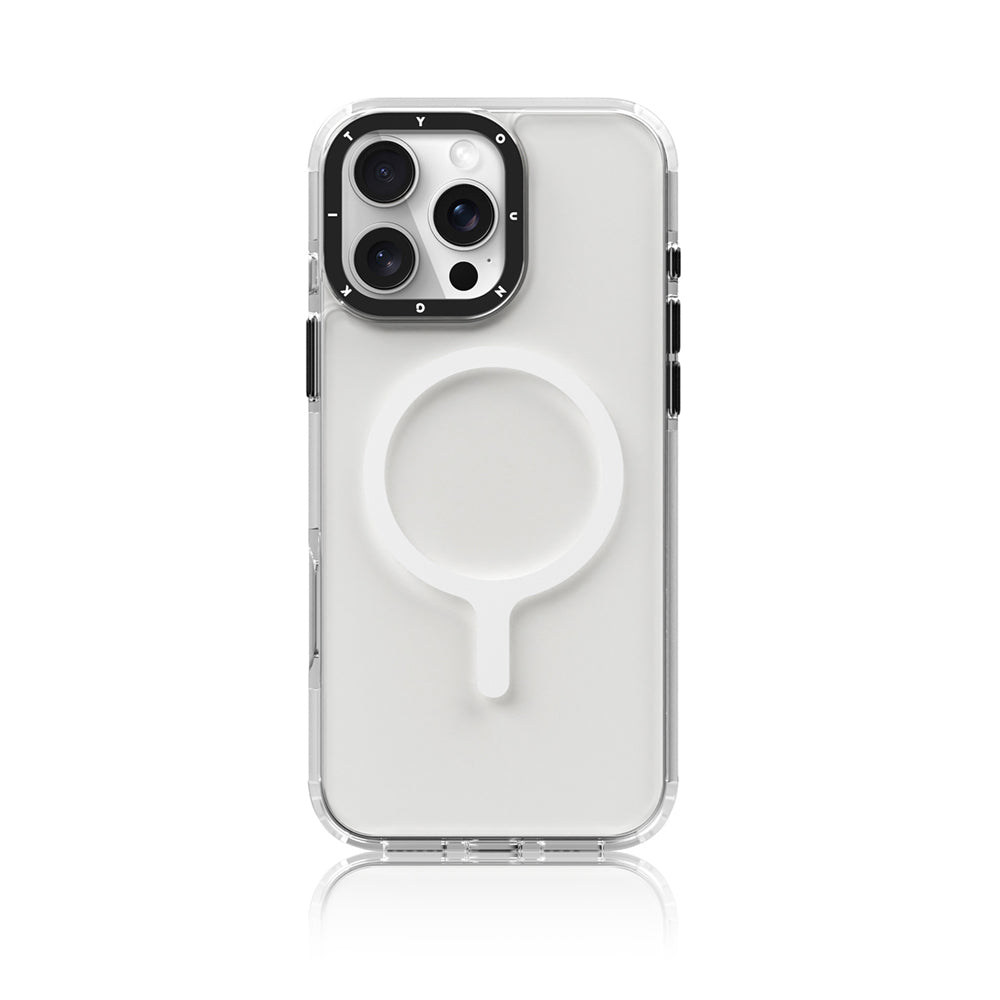 Apple iPhone 16 Pro Max Kılıf M-safe Şarj Özellikli YoungKit Crystal Color Serisi Kapak Gri