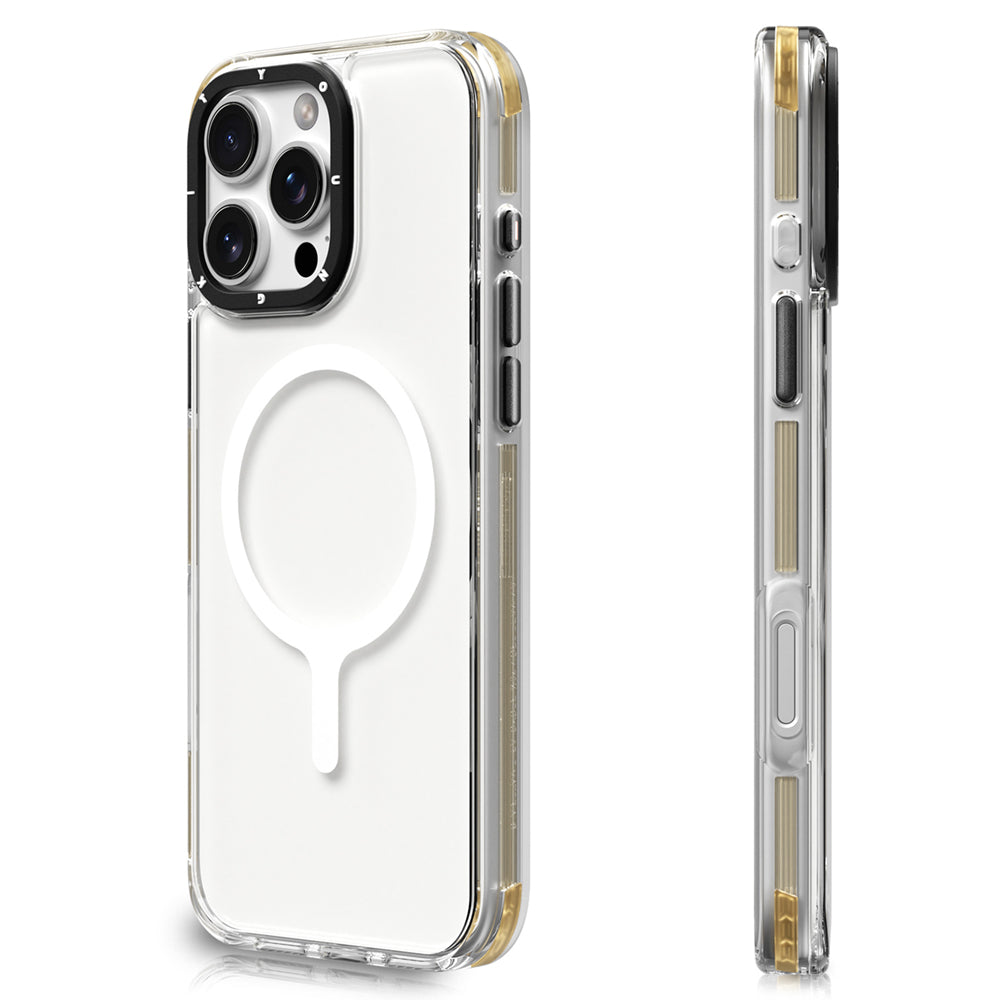 Apple iPhone 16 Pro Max Kılıf M-safe Şarj Özellikli YoungKit Crystal Color Serisi Kapak Sarı