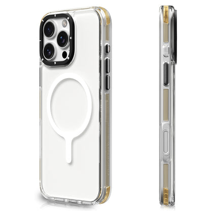 Apple iPhone 16 Pro Max Kılıf M-safe Şarj Özellikli YoungKit Crystal Color Serisi Kapak Sarı