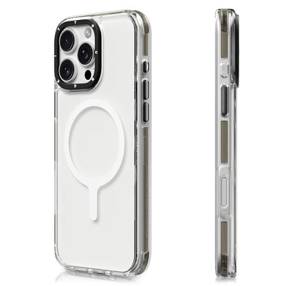 Apple iPhone 16 Pro Max Kılıf M-safe Şarj Özellikli YoungKit Crystal Color Serisi Kapak Gri