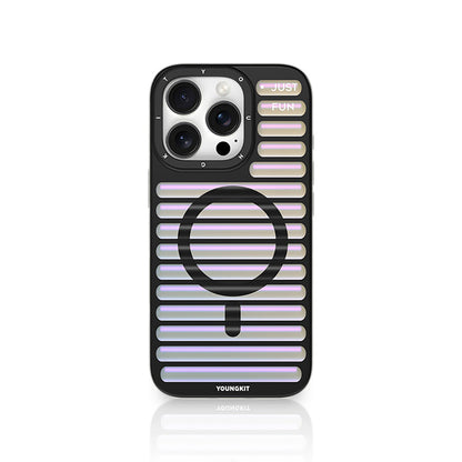 Apple iPhone 16 Pro Max Kılıf M-safe Şarj Özellikli Youngkit Geek Serisi Kapak Beyaz
