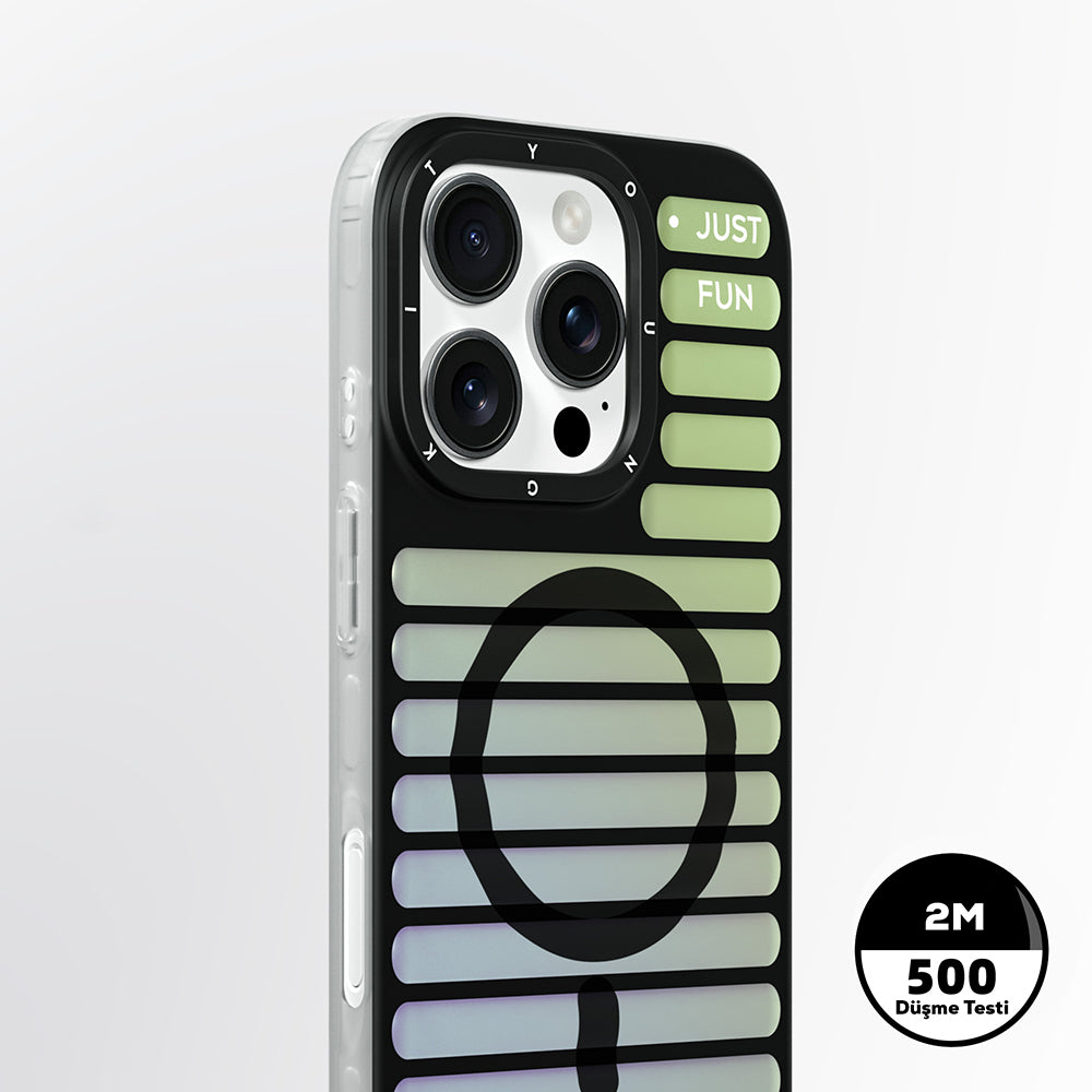 Apple iPhone 16 Pro Max Kılıf M-safe Şarj Özellikli Youngkit Geek Serisi Kapak Beyaz