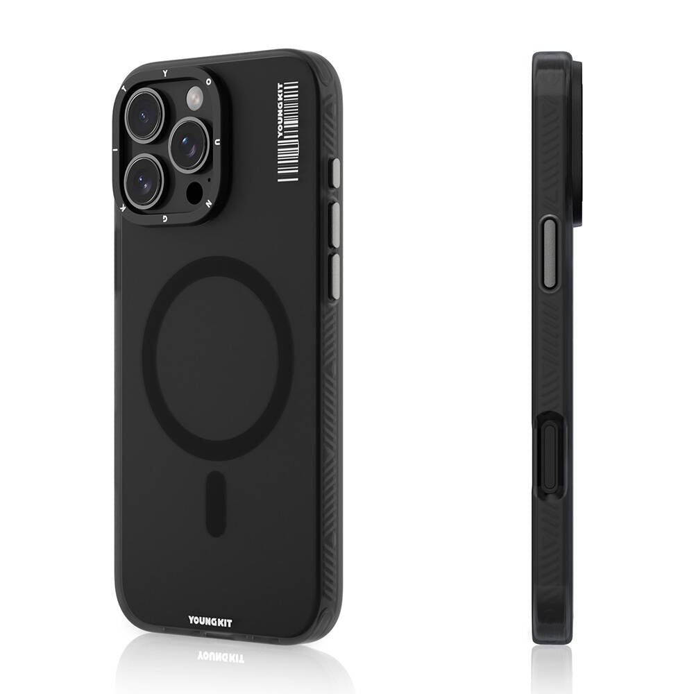 Apple iPhone 16 Pro Max Case M-safe Charging Feature Youngkit Hidden Sand Series Cover Black 