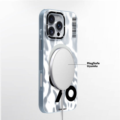 Apple iPhone 16 Pro Max Kılıf M-safe Şarj Özellikli Youngkit Mathematical Serisi Kapak Gri