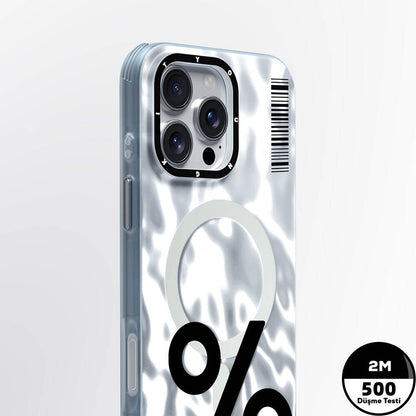 Apple iPhone 16 Pro Max Kılıf M-safe Şarj Özellikli Youngkit Mathematical Serisi Kapak Gri