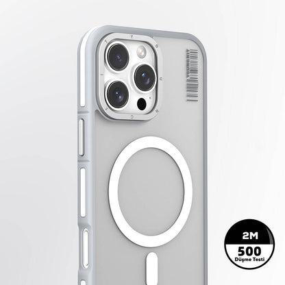 Apple iPhone 16 Pro Max Kılıf M-safe Şarj Özellikli Youngkit Rock Sand Serisi Kapak Gold