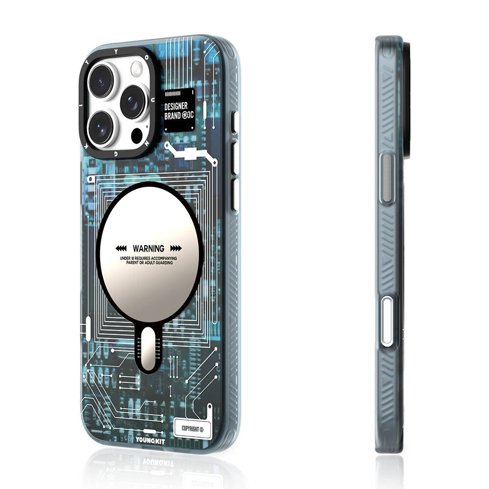 Apple iPhone 16 Pro Max Case M-safe Charging Feature Youngkit Technology Series Cover Gray 