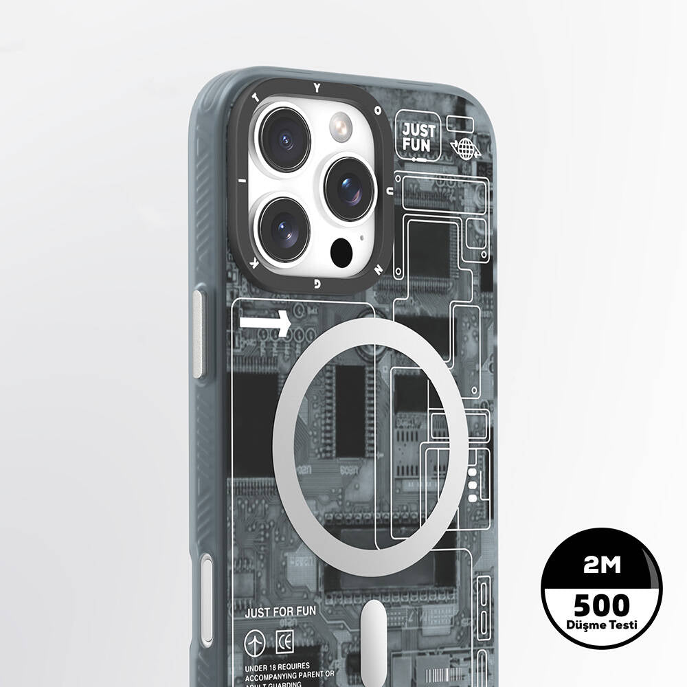 Apple iPhone 16 Pro Max Case M-safe Charging Feature Youngkit Technology Series Cover Gray 