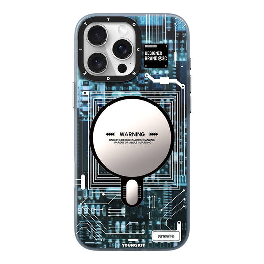 Apple iPhone 16 Pro Max Case M-safe Charging Feature Youngkit Technology Series Cover Blue 