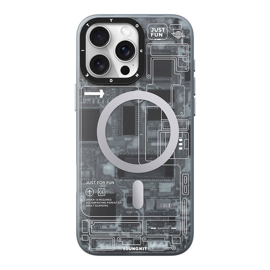 Apple iPhone 16 Pro Max Case M-safe Charging Feature Youngkit Technology Series Cover Gray 