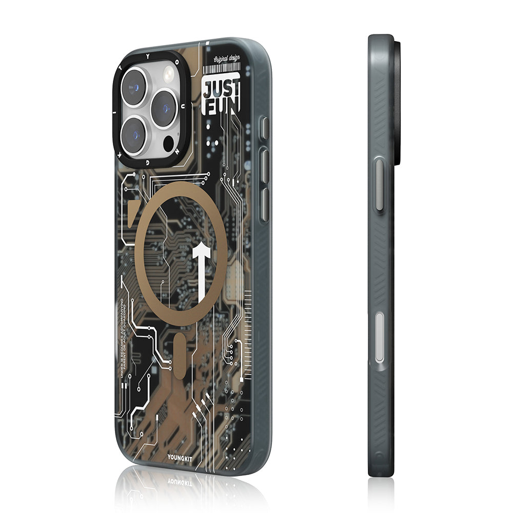 Apple iPhone 16 Pro Max Case M-safe Charging Feature Youngkit Technology Series Cover Gray 
