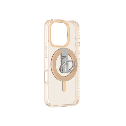 Apple iPhone 16 Pro Max Kılıf M-safe Şarj Özellikli Yüzük Standlı Amazingthing Titan Pro Serisi Kapak Rose Gold