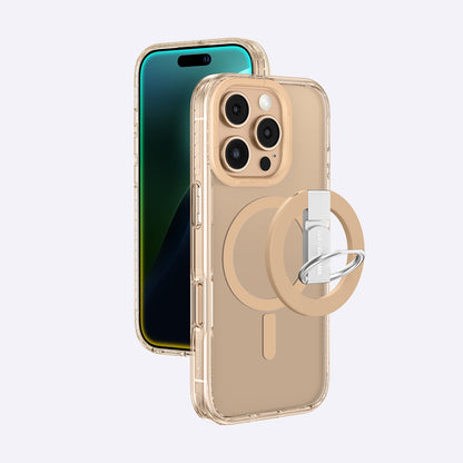 Apple iPhone 16 Pro Max Kılıf M-safe Şarj Özellikli Yüzük Standlı Amazingthing Titan Pro Serisi Kapak Gri