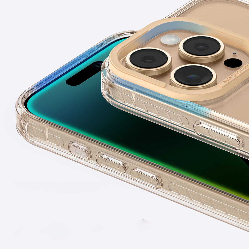Apple iPhone 16 Pro Max Kılıf M-safe Şarj Özellikli Yüzük Standlı Amazingthing Titan Pro Serisi Kapak Gri