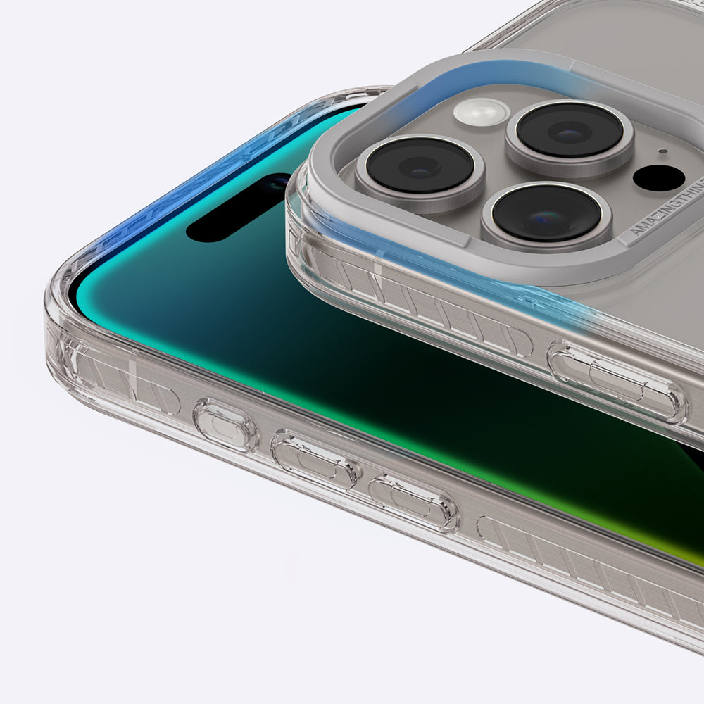 Apple iPhone 16 Pro Max Kılıf M-safe Şarj Özellikli Yüzük Standlı Amazingthing Titan Pro Serisi Kapak Gri