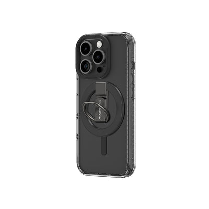 Apple iPhone 16 Pro Max Kılıf M-safe Şarj Özellikli Yüzük Standlı Amazingthing Titan Pro Serisi Kapak Gri