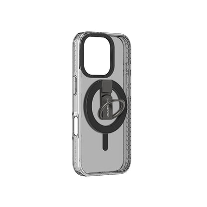 Apple iPhone 16 Pro Max Kılıf M-safe Şarj Özellikli Yüzük Standlı Amazingthing Titan Pro Serisi Kapak Gri