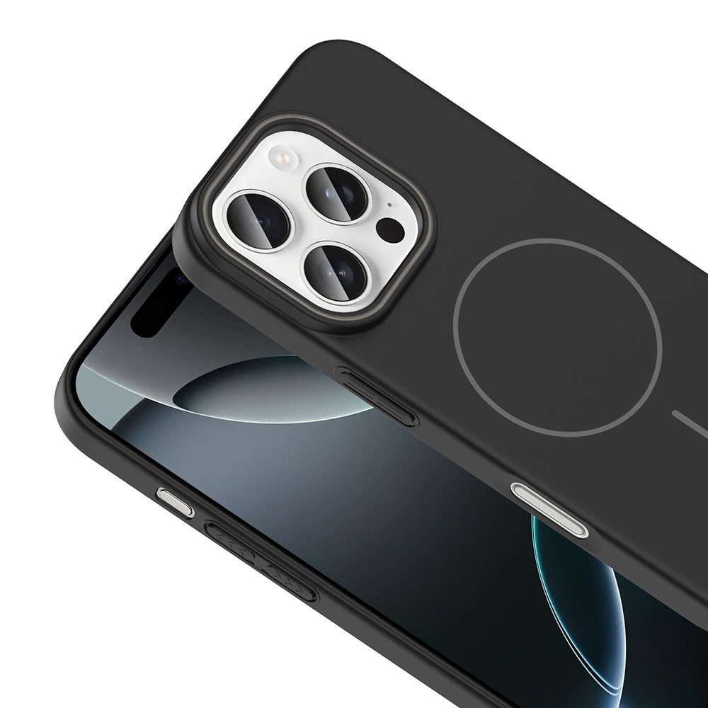 Apple iPhone 16 Pro Max Kılıf M-safe Şarj Özellikli Zore Ruby Sert Kapak Desert Titanyum