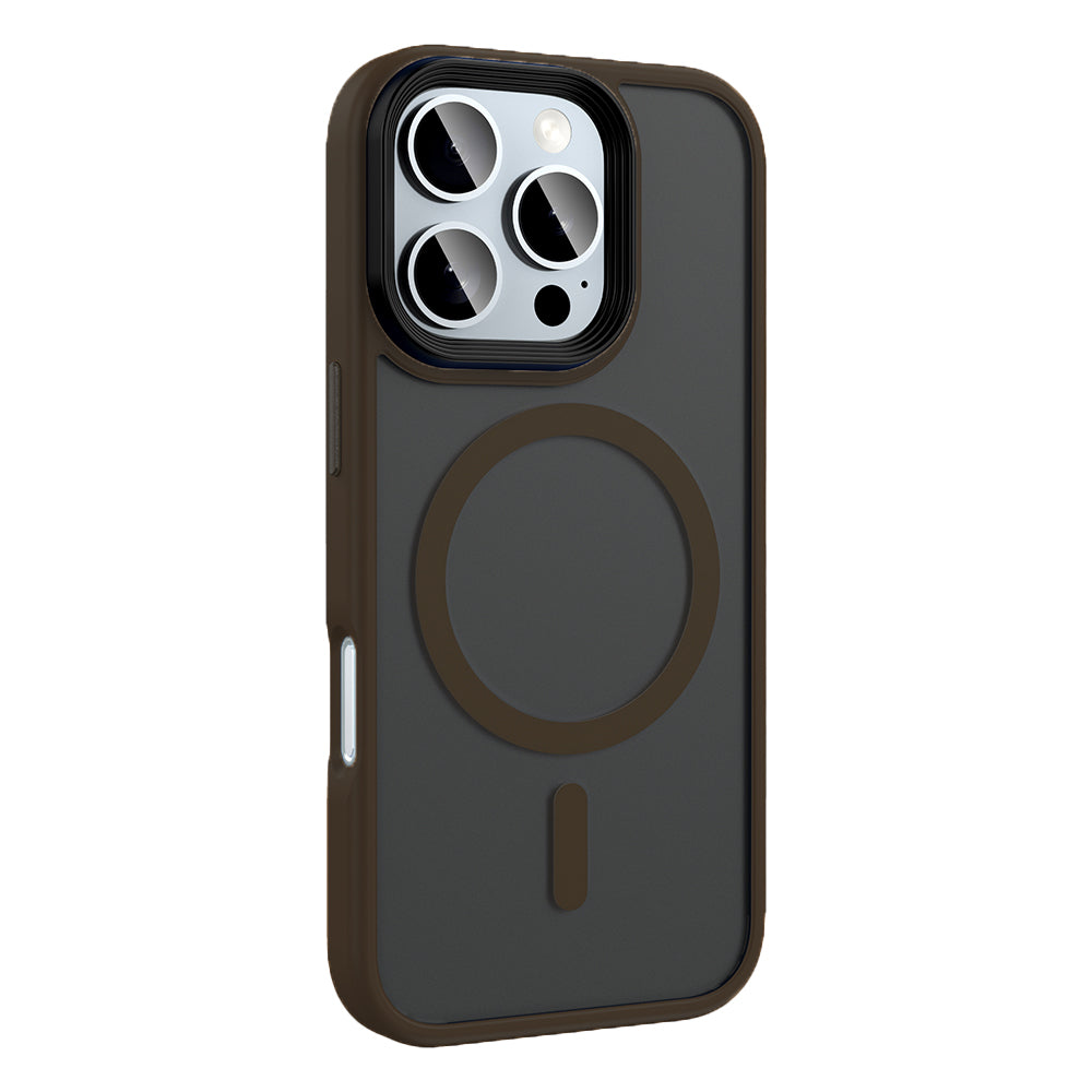 Apple iPhone 16 Pro Max Kılıf Mat Arka Yüzey Wireless Şarj Özellikli Zore Flet M-safe Kapak Pembe