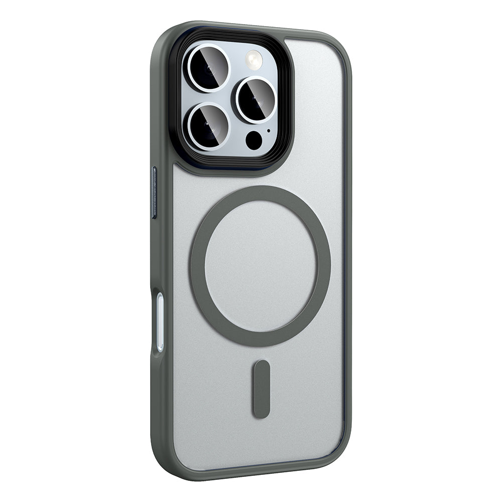 Apple iPhone 16 Pro Max Kılıf Mat Arka Yüzey Wireless Şarj Özellikli Zore Flet M-safe Kapak Desert Titanyum