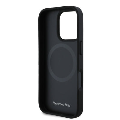 Apple iPhone 16 Pro Max Kılıf Mercedes Benz Orjinal Lisanslı M-safe Şarj Özellikli Dokulu ve Düz Deri Kapak Bej