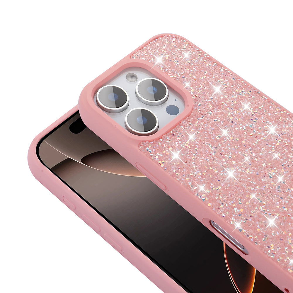 Apple iPhone 16 Pro Max Kılıf Parlak Taşlı Tasarım Zore Pırlanta Kapak Beyaz