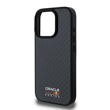 Apple iPhone 16 Pro Max Kılıf Redbull Orjinal Lisanslı M-safe Şarj Özellikli Karbon Fiber Tasarımlı Parlayan Logolu Kapak Siyah