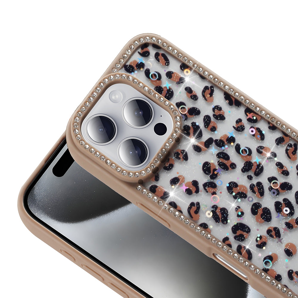 Apple iPhone 16 Pro Max Kılıf Taşlı ve Simli Tasarım Zore Azra Kapak Siyah